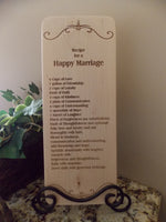Happy Marriage Recipe Bread Board