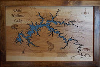 Dale Hollow Lake, TN - Laser Cut Wood Map