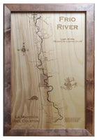 Frio River, Texas - Laser Cut Wood Map