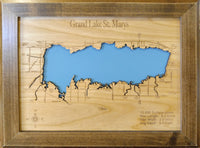 Grand Lake St. Marys, OH - Laser Cut Wood Map