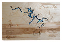 Hiwassee Lake, NC - Laser Cut Wood Map