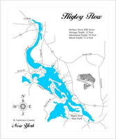 Higley Flow, New York - Laser Cut Wood Map