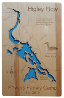 Higley Flow, New York - Laser Cut Wood Map