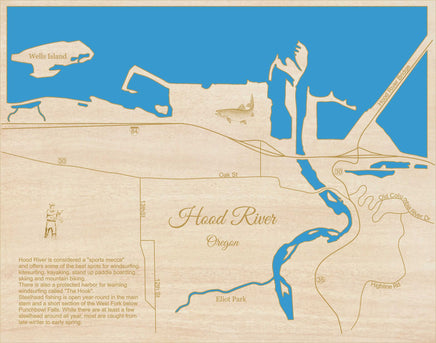 Hood River, Oregon - Wood Map