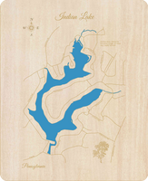 Indian Lake, Pennsylvania - Laser Cut Wood Map