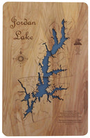Jordan Lake, NC - Laser Cut Wood Map