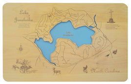 Lake Junaluska, North Carolina  - Laser Cut Wood Map