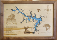Kerr Lake in VA and NC - Laser Cut Wood Map