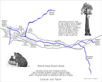 South Fork Kings River, California - Laser Cut Wood Map