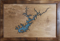 Lake Sidney Lanier, Georgia - Laser Cut Wood Map