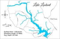 Lake Lookout, NC - Laser Cut Wood Map