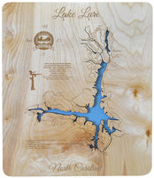 Lake Lure, NC - Laser Cut Wood Map