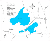 Lakes Mendota, Monona and Wingra, Wisconsin - Laser Cut Wood Map
