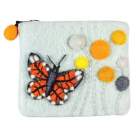 Monarch Felted Coin Purse