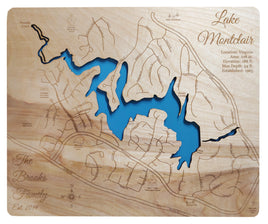 Lake Montclair, Virginia - Laser Cut Wood Map