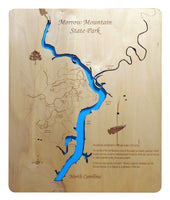 Morrow Mountain State Park, North Carolina  - Laser Cut Wood Map