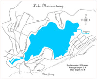 Lake Musconetcong, New Jersey - Laser Cut Wood Map