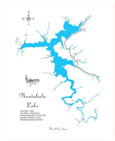 Nantahala Lake, NC - Laser Cut Wood Map