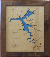 Nantahala Lake, NC - Laser Cut Wood Map