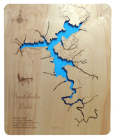 Nantahala Lake, NC - Laser Cut Wood Map