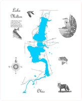 Lake Milton, OH - Laser Cut Wood Map