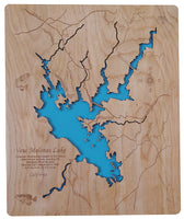 New Melones Lake, California - Laser Cut Wood Map