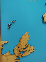 Newfoundland, Canada - laser cut wood map