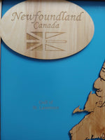 Newfoundland, Canada - laser cut wood map