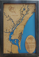 Pawleys Island, South Carolina - laser cut wood map