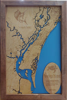 Pawleys Island, South Carolina - laser cut wood map