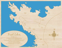 Point Lobos, California - Coastal Map - laser cut wood map