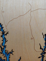 Lake Russell, Georgia - Laser Cut Wood Map