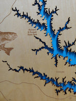 Lake Russell, Georgia - Laser Cut Wood Map