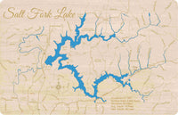 Salt Fork Lake, Ohio - laser cut wood map