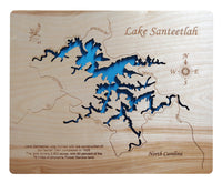 Lake Santeetlah, North Carolina - Laser Cut Wood Map