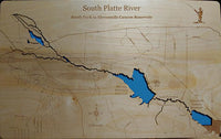 South Platte Spinney, Colorado and Nebraska- laser cut wood map