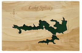 Lake Spivey, Georgia - laser cut wood map