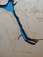 Lake Stonycreek, Pennsylvania - laser cut wood map