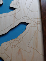 Lake Stonycreek, Pennsylvania - laser cut wood map