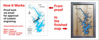 Ochlockonee River, GA and FL - Laser Cut Wood Map