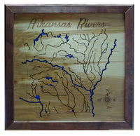 Arkansas Rivers - Laser Cut Wood Map