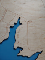 Lake Auman, North Carolina - Laser Cut Wood Map