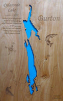 Delaronde Lake, Saskatchewan - Laser Cut Wood Map