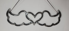Flying Heart Metal Art made from Horseshoes