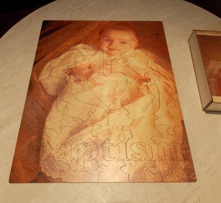 Custom Baptism Puzzle Picture Box Guest Book