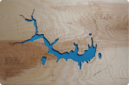 Lake Caroline, Virginia - Laser Cut Wood Map