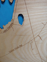 Lake Caroline, Virginia - Laser Cut Wood Map