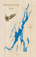 Merrymeeting Bay, Maine  - Laser Cut Wood Map