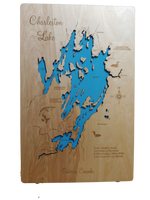 Charleston Lake, Ontario - Laser Cut Wood Map