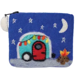 Retro Camper Felted Coin Purse